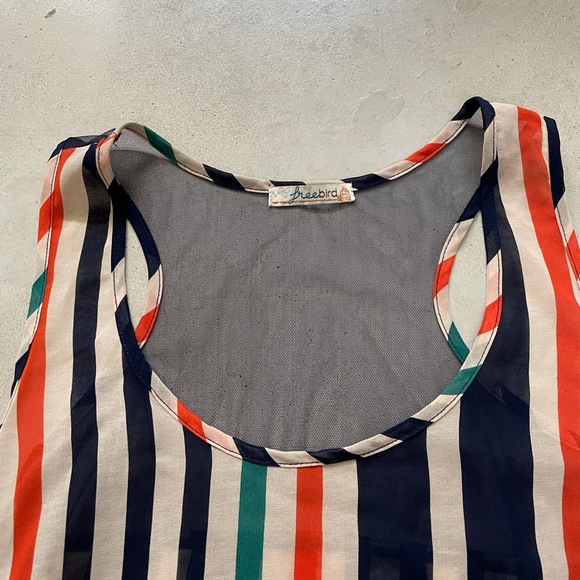Multicolor striped racer back top with mesh back - Picture 2 of 3
